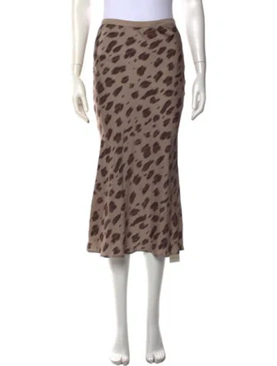 Pre-owned Anine Bing Silk Midi Length Skirt In Neutrals