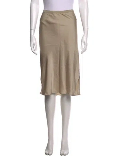 Pre-owned Anine Bing Silk Midi Length Skirt In Neutrals