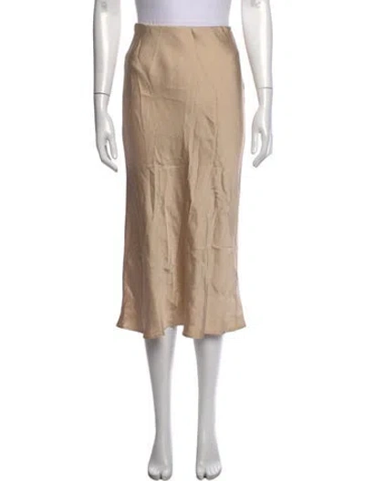 Pre-owned Anine Bing Silk Midi Length Skirt In Neutrals