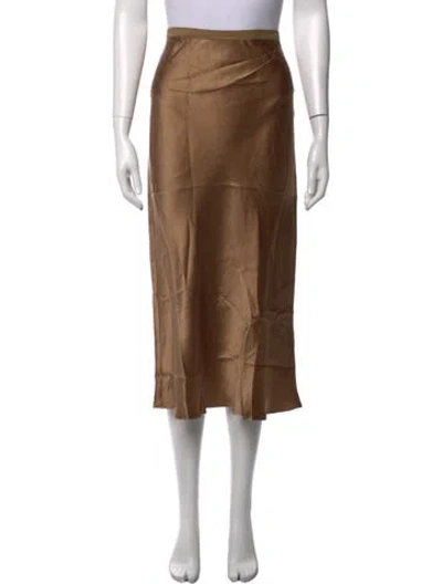 Pre-owned Anine Bing Silk Midi Length Skirt W/ Tags In Gold