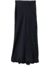 Anine Bing Silk High-waisted Midi Skirt In Blue