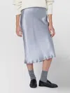 Anine Bing Silk Midi Skirt High Waist In Silver