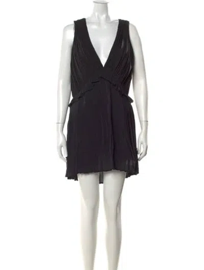 Pre-owned Anine Bing Silk Mini Dress In Black
