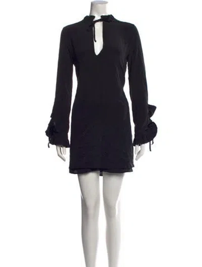 Pre-owned Anine Bing Silk Mini Dress In Black