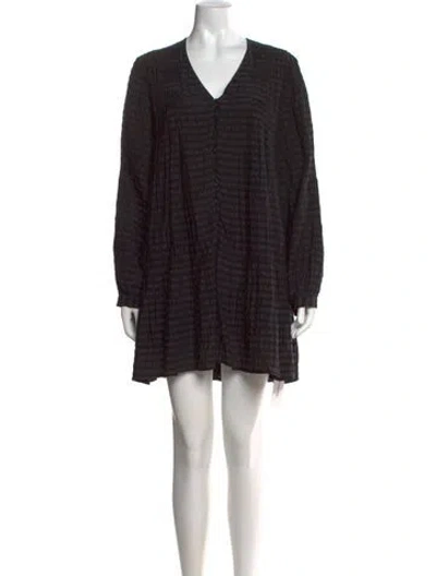 Pre-owned Anine Bing Silk Mini Dress In Black