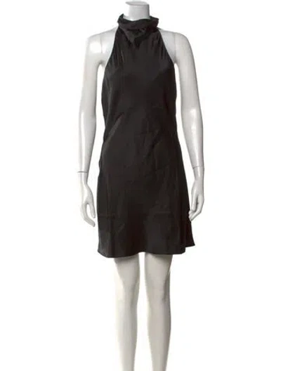Pre-owned Anine Bing Silk Mini Dress In Black