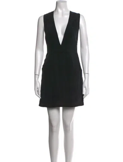 Pre-owned Anine Bing Silk Mini Dress In Black