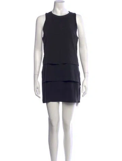 Pre-owned Anine Bing Silk Mini Dress In Blue