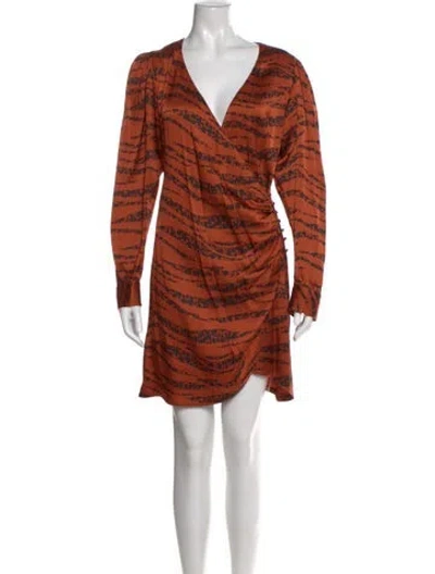 Pre-owned Anine Bing Silk Mini Dress In Brown