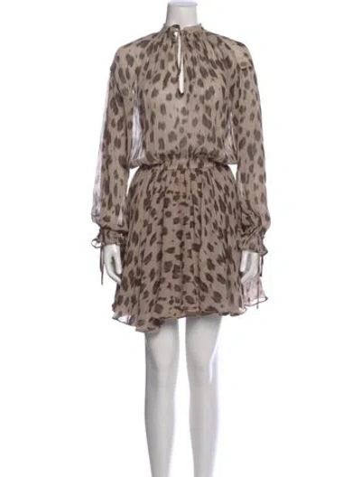 Pre-owned Anine Bing Silk Mini Dress In Brown