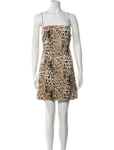 Pre-owned Anine Bing Silk Mini Dress In Brown