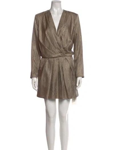 Pre-owned Anine Bing Silk Mini Dress In Neutral