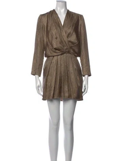 Pre-owned Anine Bing Silk Mini Dress In Neutral