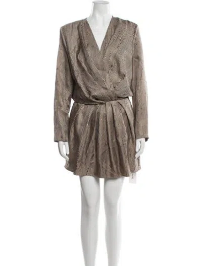 Pre-owned Anine Bing Silk Mini Dress In Neutrals
