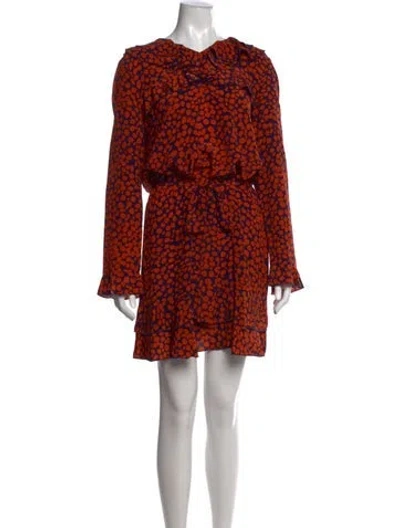 Pre-owned Anine Bing Silk Mini Dress In Orange
