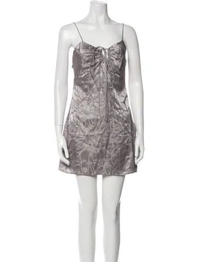 Pre-owned Anine Bing Silk Mini Dress W/ Tags In Gray