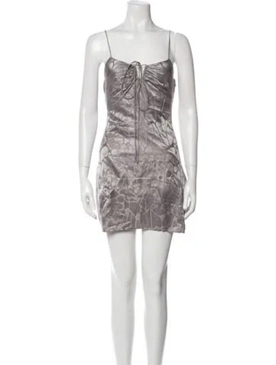 Pre-owned Anine Bing Silk Mini Dress W/ Tags In Gray