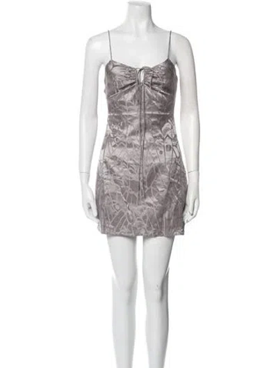 Pre-owned Anine Bing Silk Mini Dress W/ Tags In Gray
