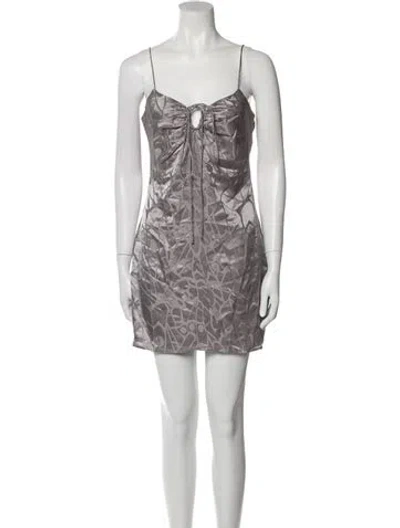 Pre-owned Anine Bing Silk Mini Dress W/ Tags In Gray