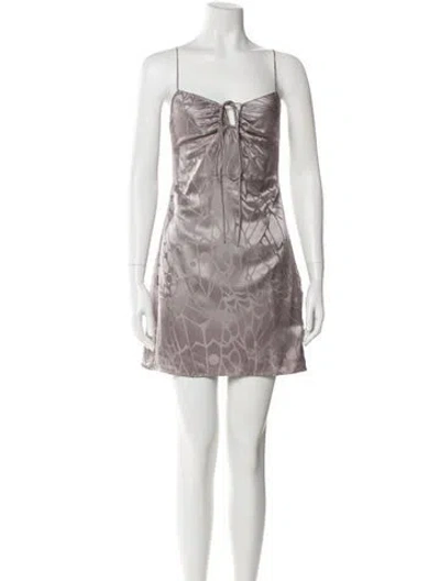 Pre-owned Anine Bing Silk Mini Dress W/ Tags In Silver