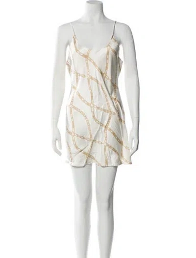 Pre-owned Anine Bing Silk Mini Dress In White