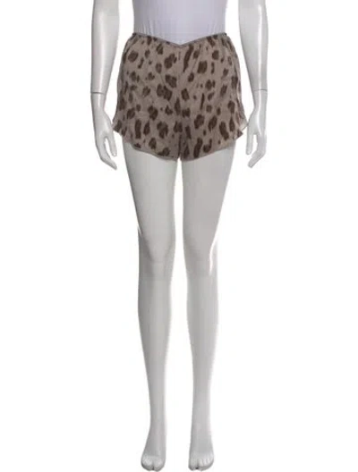 Pre-owned Anine Bing Silk Mini Shorts In Brown