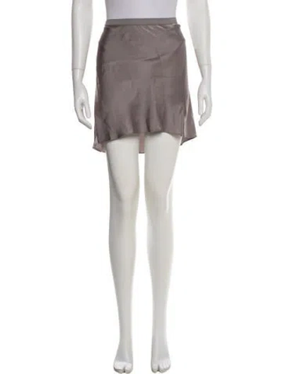 Pre-owned Anine Bing Silk Mini Skirt In Gray