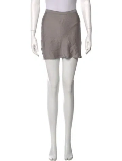 Pre-owned Anine Bing Silk Mini Skirt In Gray