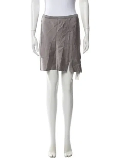 Pre-owned Anine Bing Silk Mini Skirt In Gray