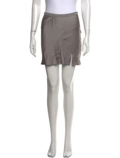 Pre-owned Anine Bing Silk Mini Skirt In Grey