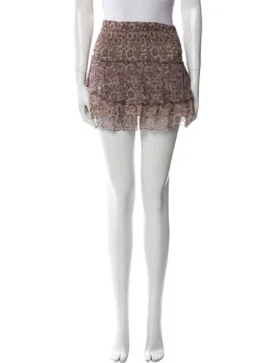 Pre-owned Anine Bing Silk Mini Skirt In Neutral