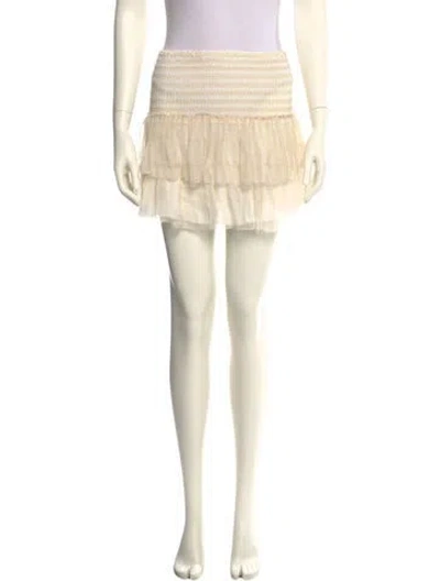 Pre-owned Anine Bing Silk Mini Skirt In Neutral