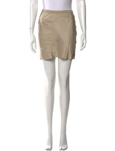 Pre-owned Anine Bing Silk Mini Skirt In Neutral