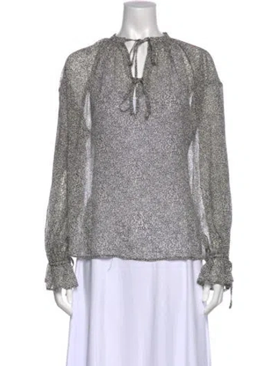 Pre-owned Anine Bing Silk Printed Blouse In Multi