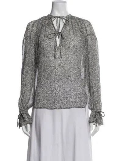 Pre-owned Anine Bing Silk Printed Blouse In Multi