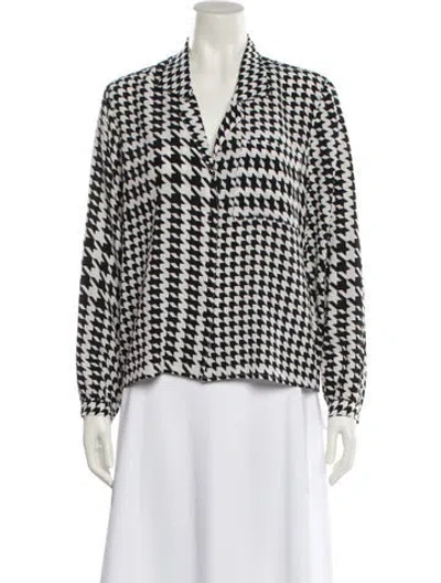 Pre-owned Anine Bing Silk Printed Button-up Top In Multi