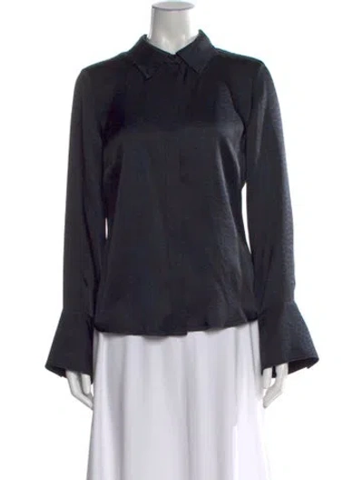 Pre-owned Anine Bing Silk Printed Top In Black