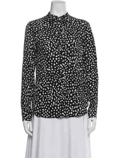 Pre-owned Anine Bing Silk Printed Top In Gray