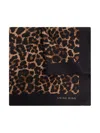 Anine Bing Silk Leopard Print Scarf Square Shape In Black