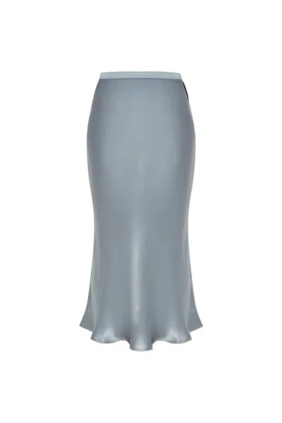Anine Bing Silk Skirt In Blue