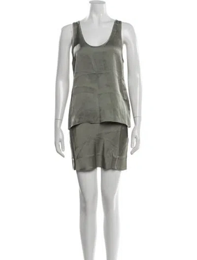 Pre-owned Anine Bing Silk Skirt Set W/ Tags In Green