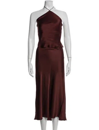 Pre-owned Anine Bing Silk Skirt Set W/ Tags In Red