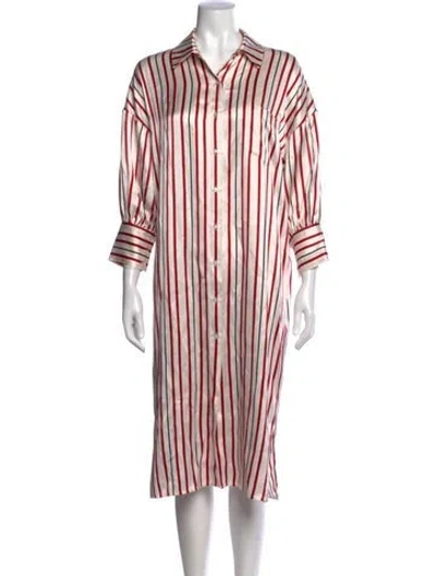 Pre-owned Anine Bing Silk Striped Button-up Top In Multi