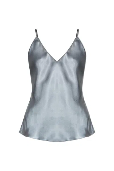 Anine Bing Womens Pastel Blue Ellen Shoulder-straps Silk Top