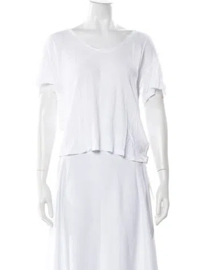 Pre-owned Anine Bing Silk V-neck T-shirt In White