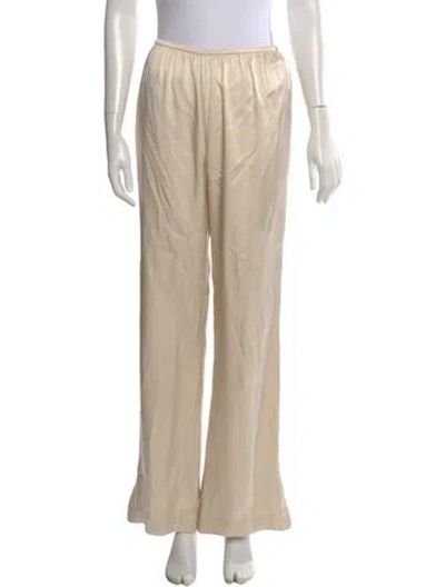 Pre-owned Anine Bing Silk Wide Leg Pants In Green