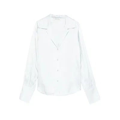 Anine Bing Silk-blend Long-sleeve Shirt In Blue