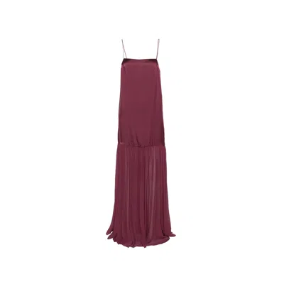 Anine Bing Silk-rayon Satin Dress In Burgundy