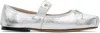 Anine Bing Silver Jolie Ballerina Flats In Ivory