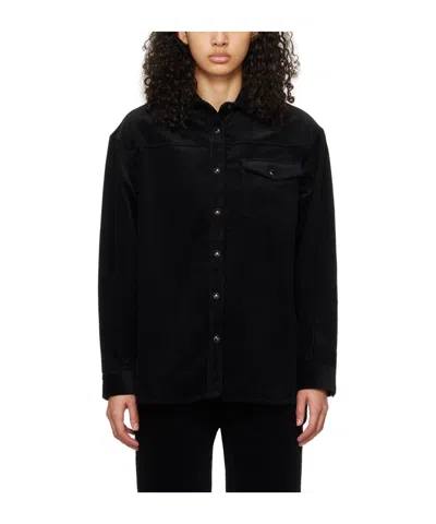 Anine Bing Simon Long-sleeved Shirt In Black